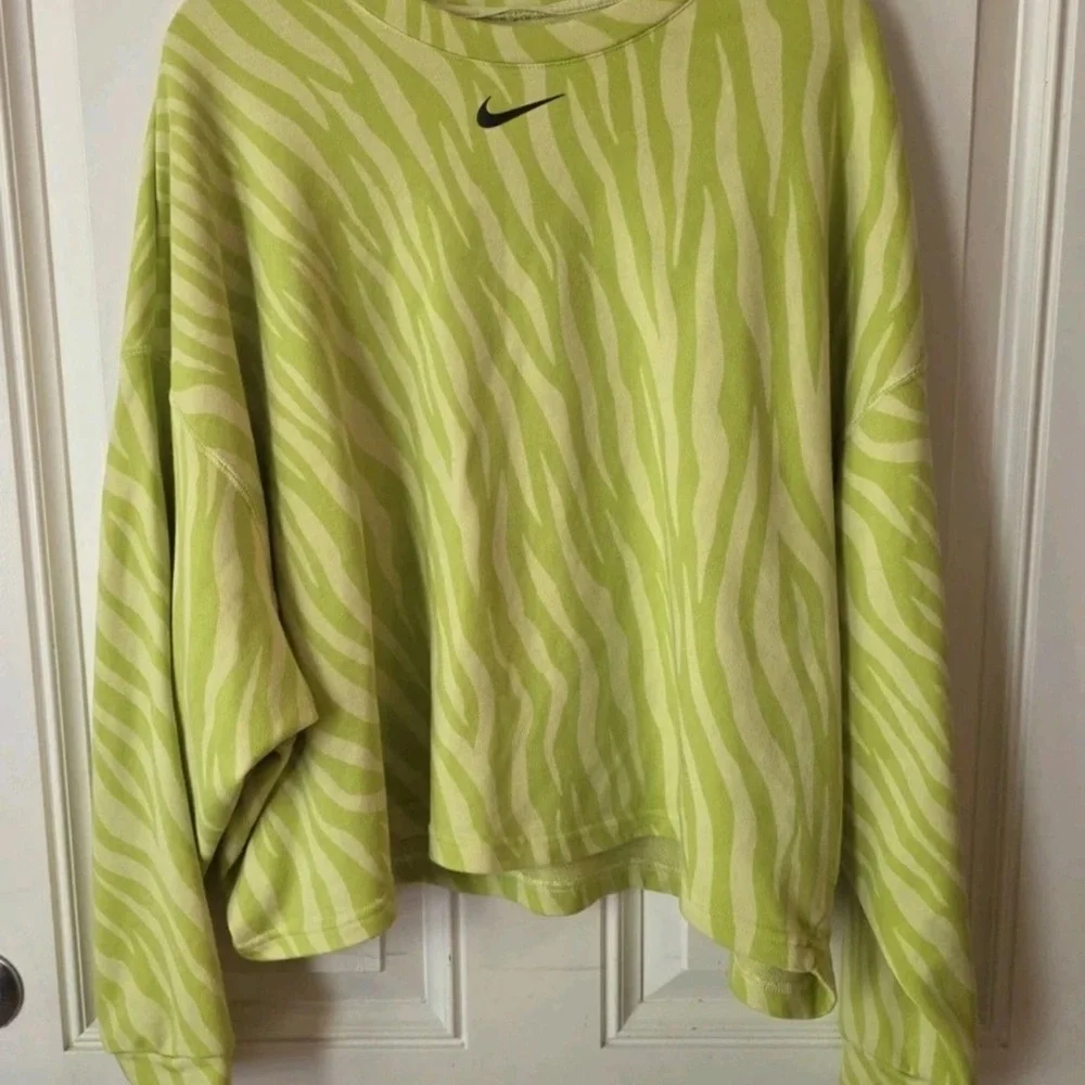 Nike Women's Lime Zebra Print Sweatshirt